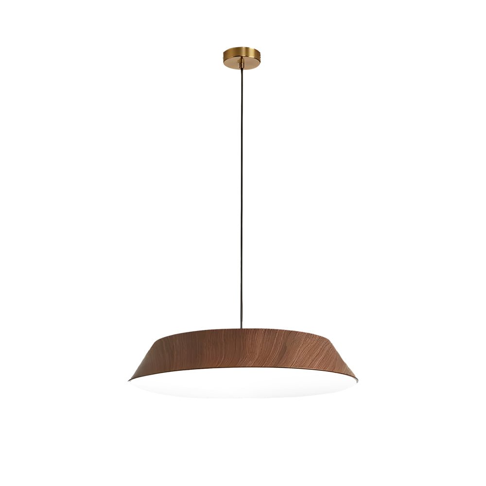 Round Wood Grain LED Pendant Light – Japanese Minimalist Design