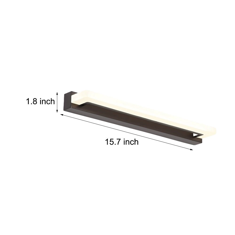 Modern Black LED Vanity Light with Mesh Filter 15.7 Inch