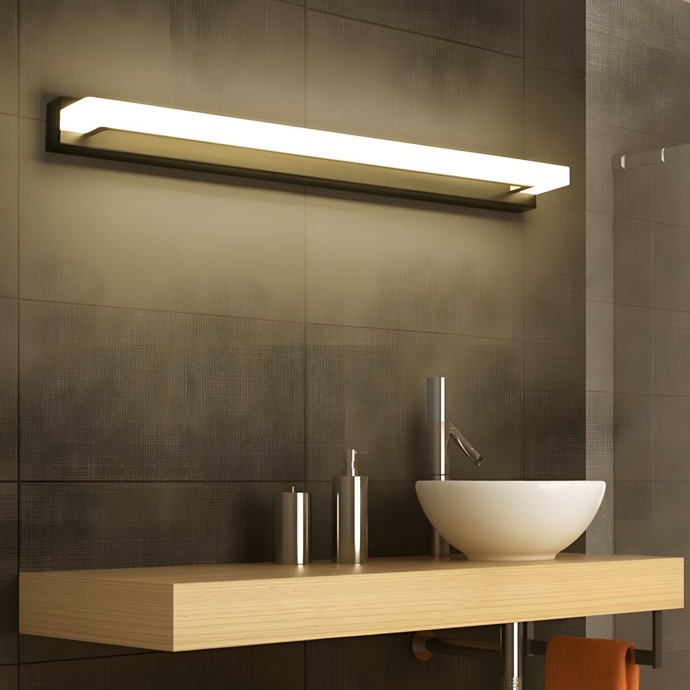 Modern Black LED Vanity Light with Mesh Filter 15.7 Inch