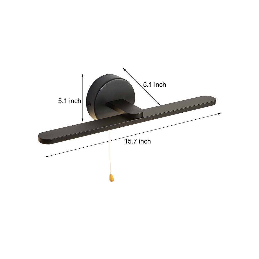 Modern LED Linear Vanity Light with Pull Rope Switch - Black/Bronze