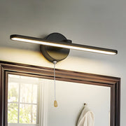 Modern LED Linear Vanity Light with Pull Rope Switch - Black/Bronze