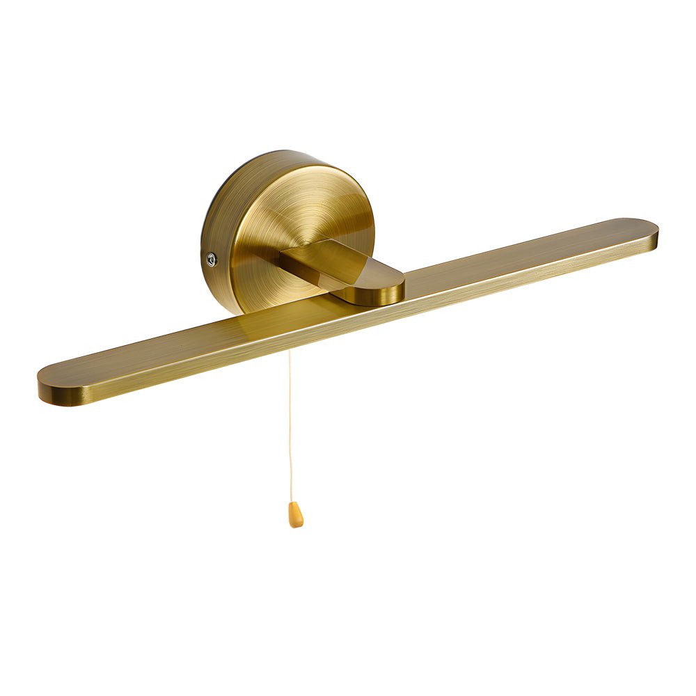 Modern LED Linear Vanity Light with Pull Rope Switch - Black/Bronze