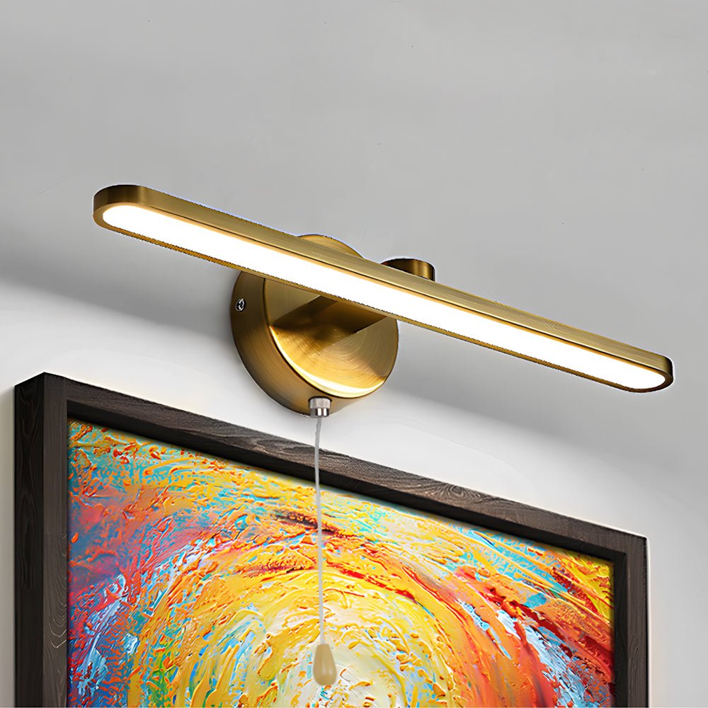 Modern LED Linear Vanity Light with Pull Rope Switch - Black/Bronze