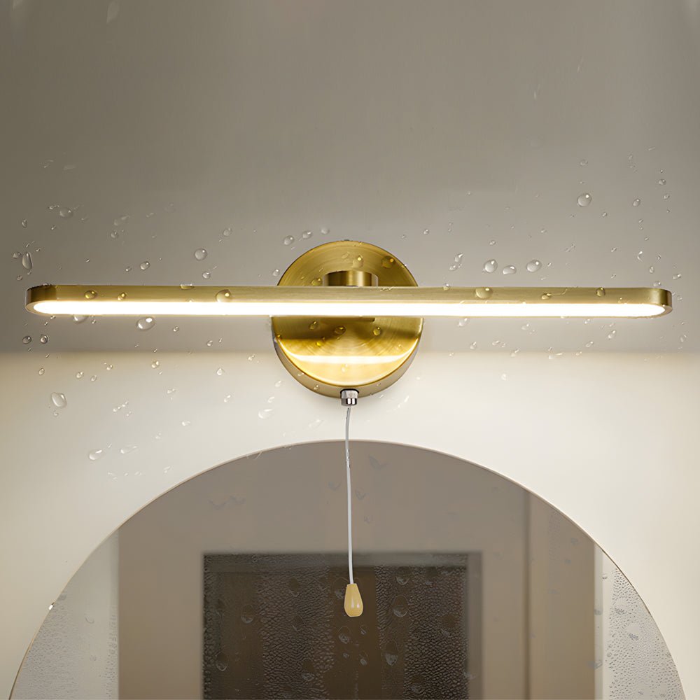 Modern LED Linear Vanity Light with Pull Rope Switch - Black/Bronze