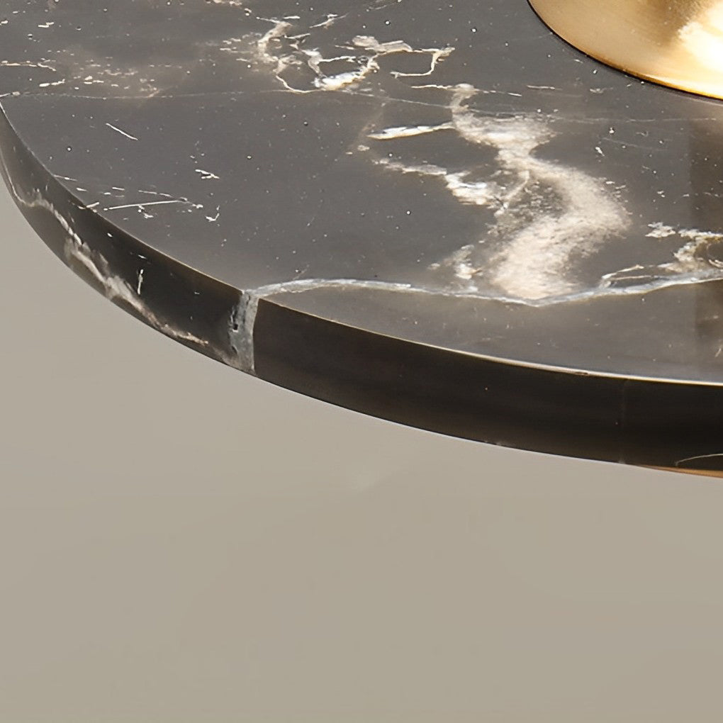 Modern Flying Saucer Pendant Light with LED, Iron & Marble Accent