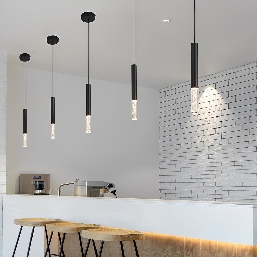 Modern LED Pendant Light Black Aluminum Acrylic Kitchen Island