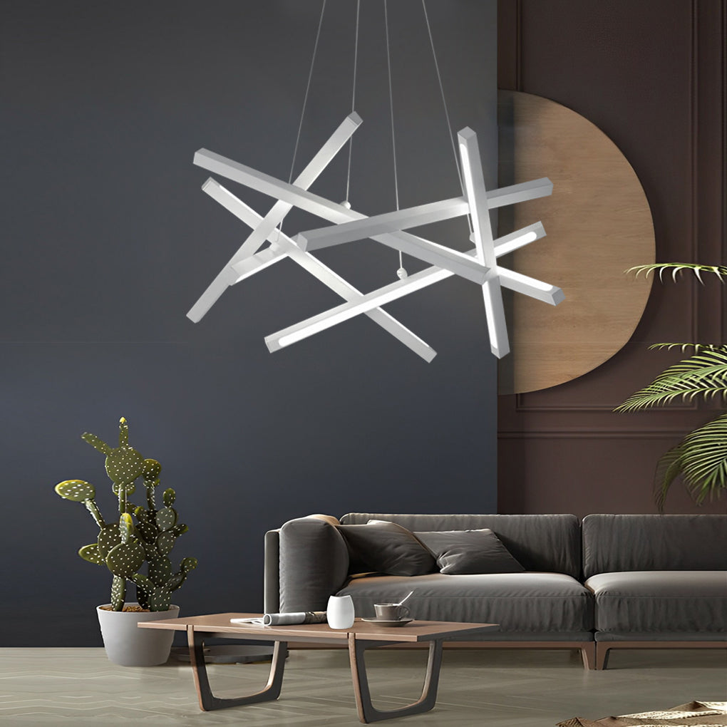 8-Light Modern Sputnik Chandelier with LED Ambient Lighting