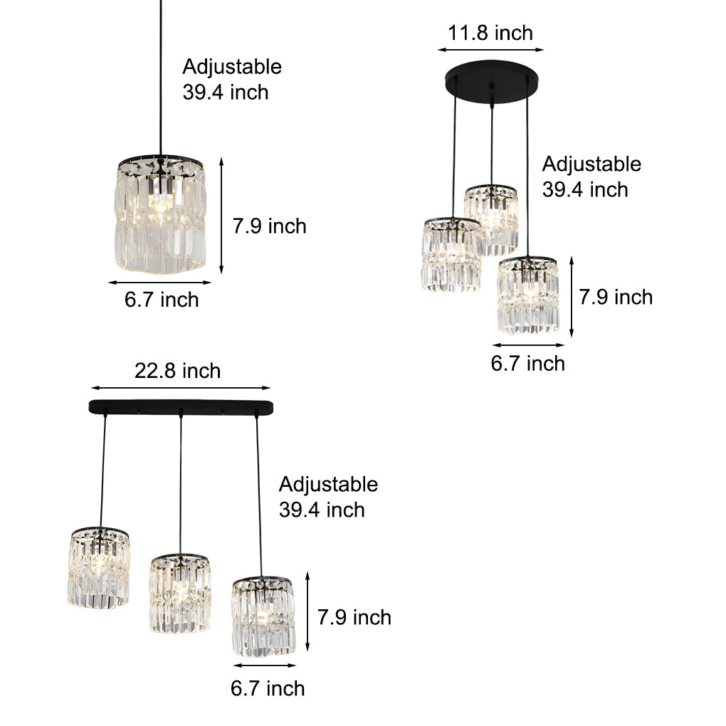 Crystal Pendant Light with 3-Step Dimming | Modern Nordic Design