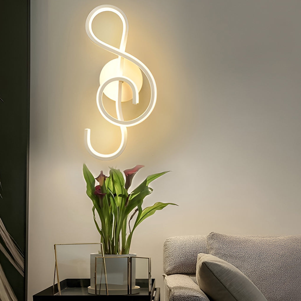 Musical Note LED Wall Sconce - Modern Electroplated Aluminum