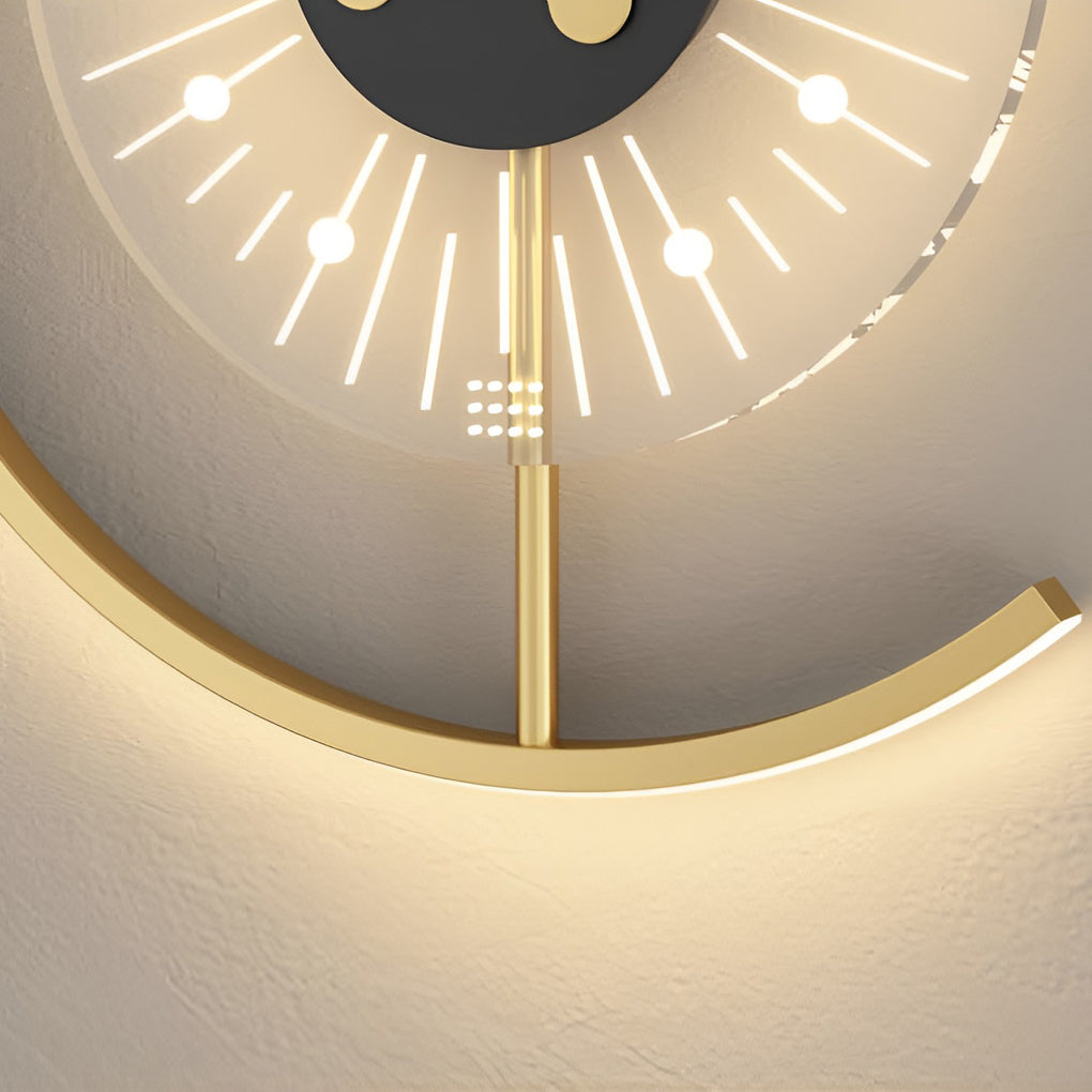 Modern Clock-Shaped LED Wall Sconce - Aluminum & Iron Finish