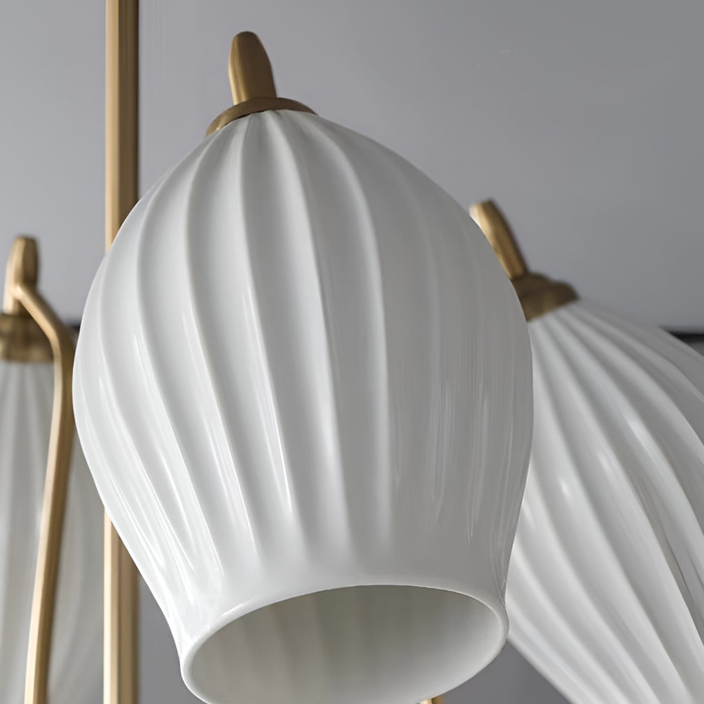 Ceramic Flower Chandelier – Modern Warm White Ceiling Light