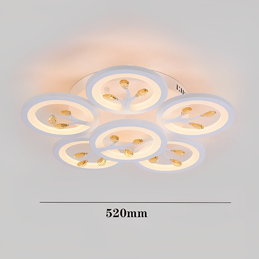 16-Light Flower Dimmable LED Flush Mount Ceiling Light White