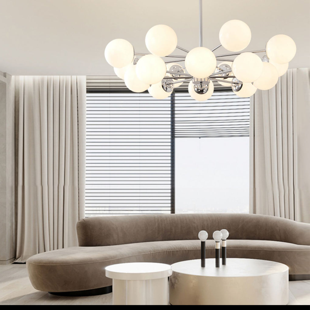Modern Glass Molecular Chandelier with 3-Step Dimming