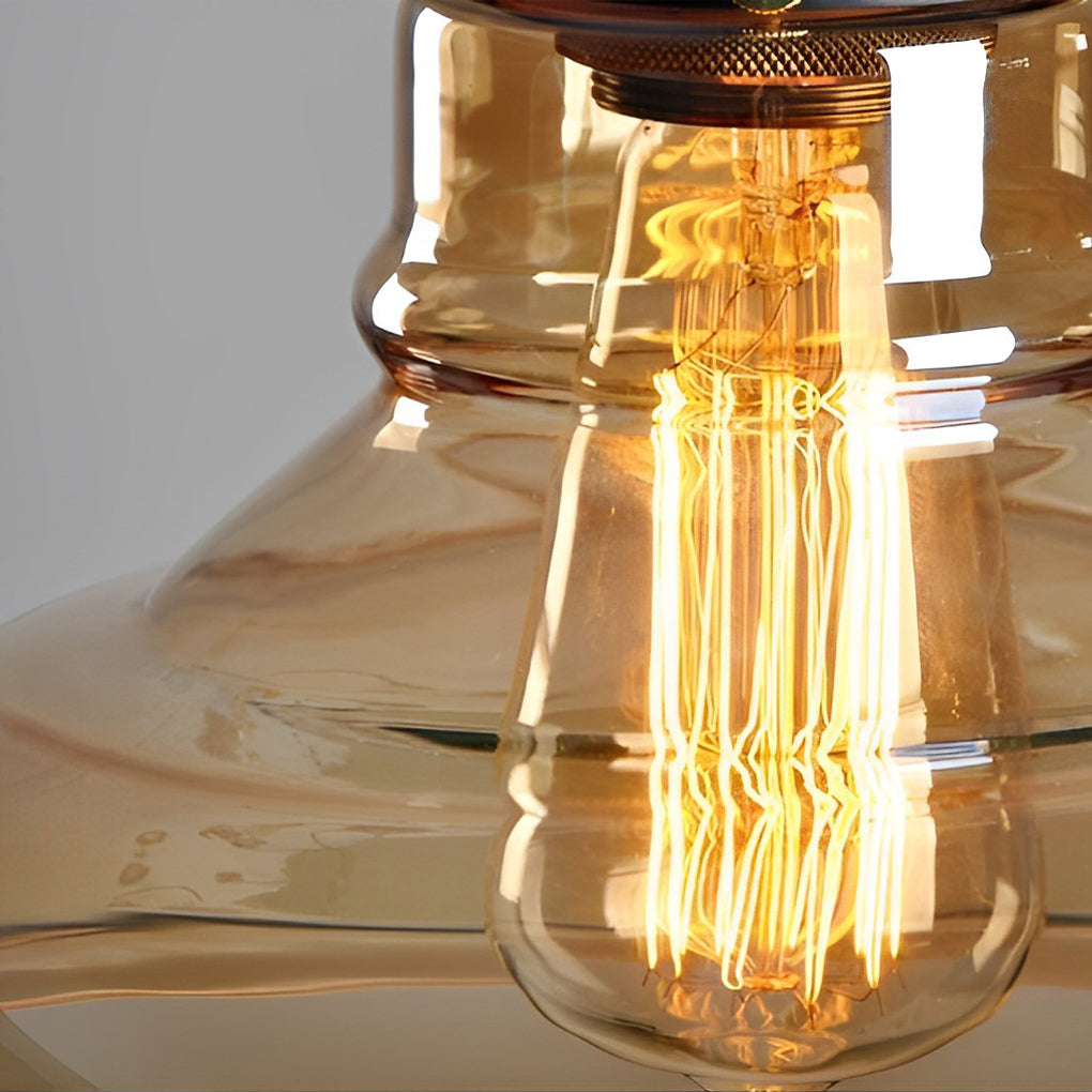 Smoke Gray Glass Industrial Pendant Light – Modern Minimalist
