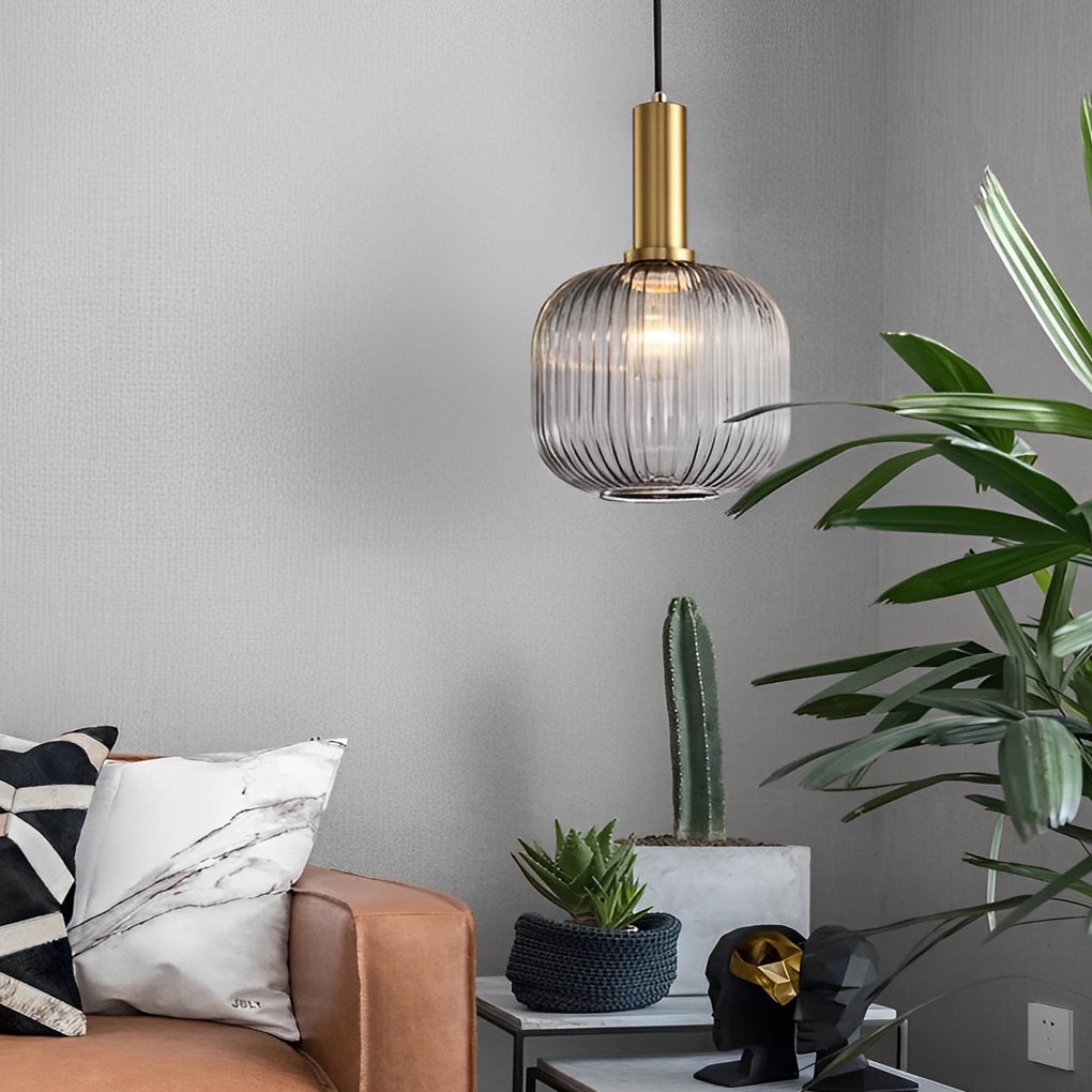 Modern Glass Lantern Pendant Light - Nordic LED Chandelier