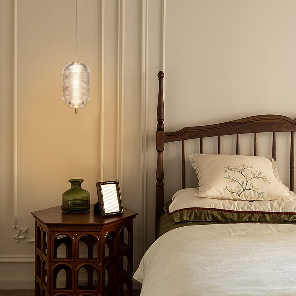 Modern Glass Shade LED Pendant Light – Iron Frame, Nordic Design
