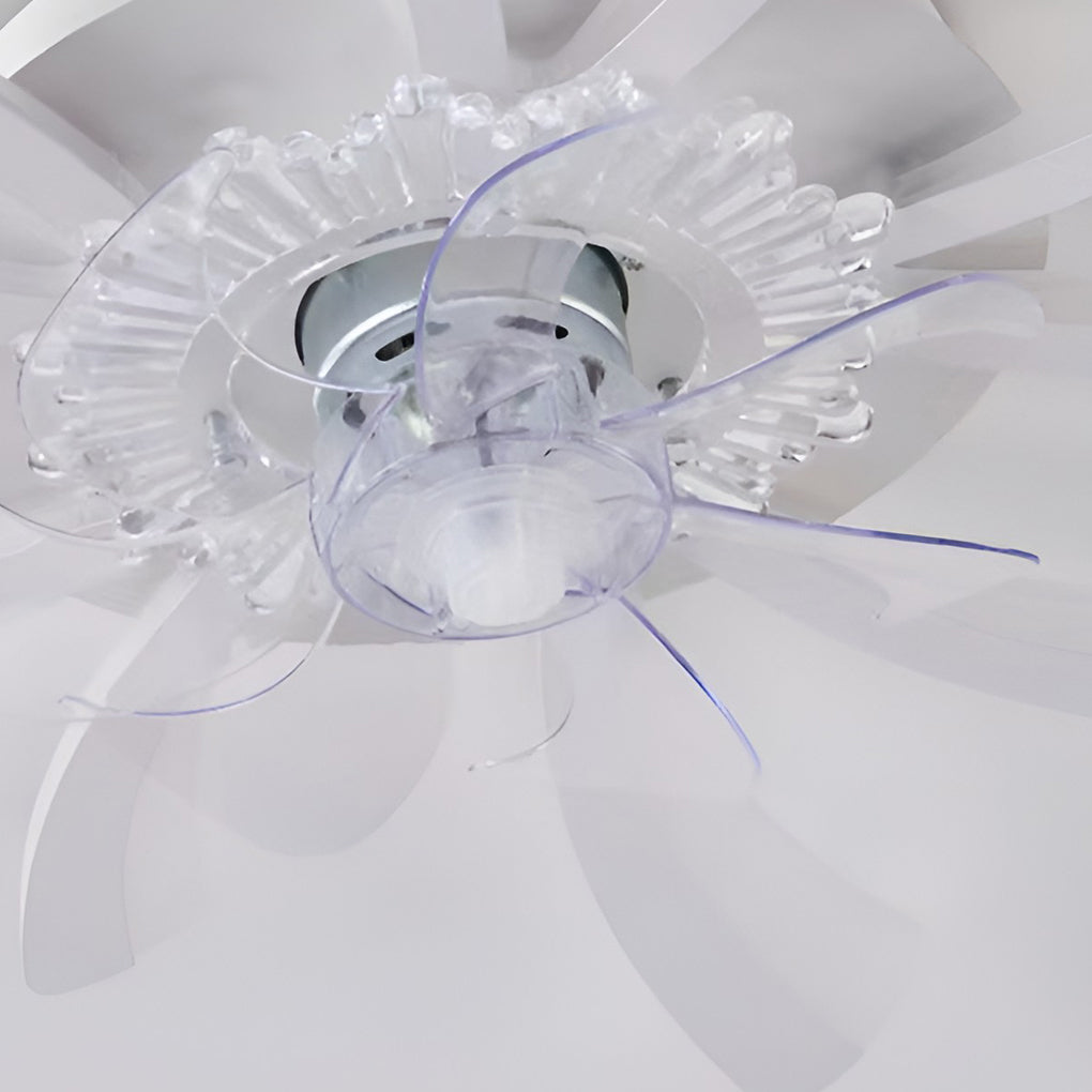 Modern Flower Ceiling Fan with LED Light & 3-Step Dimming