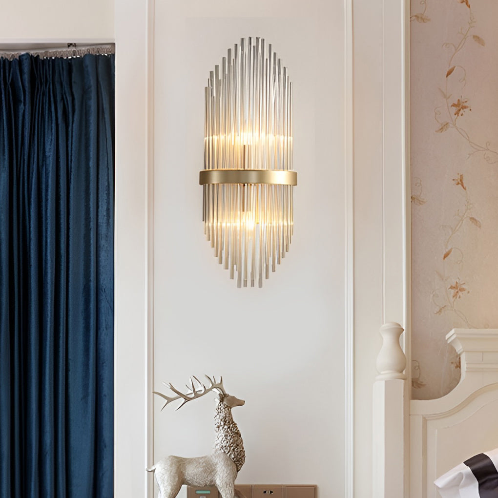 Crystal Wall Sconce with Warm Light – Gold Hardware Finish