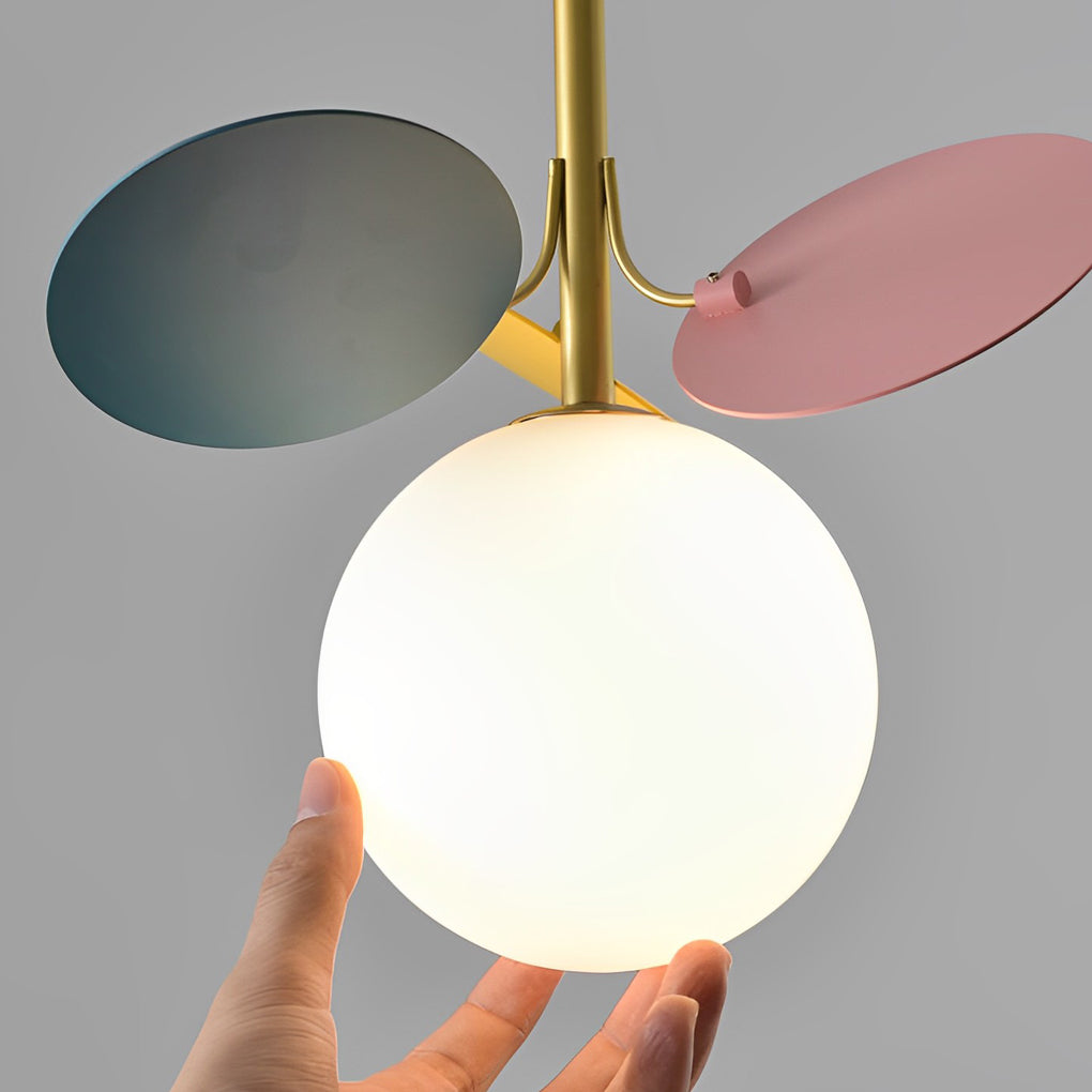 Modern Glass Flower Leaf Pendant Light with Adjustable Wire