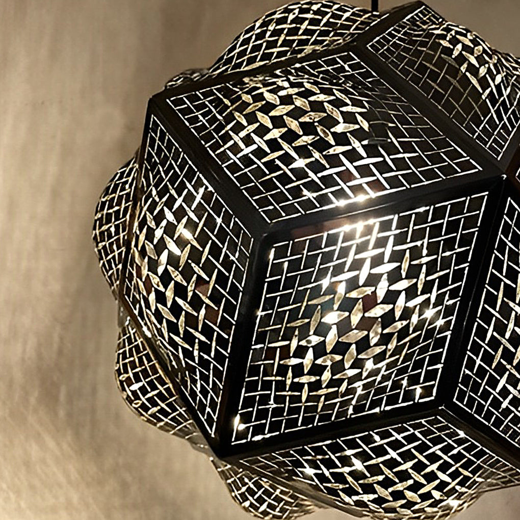 3D Geometric Stainless Steel Pendant Light - Modern Spherical Design