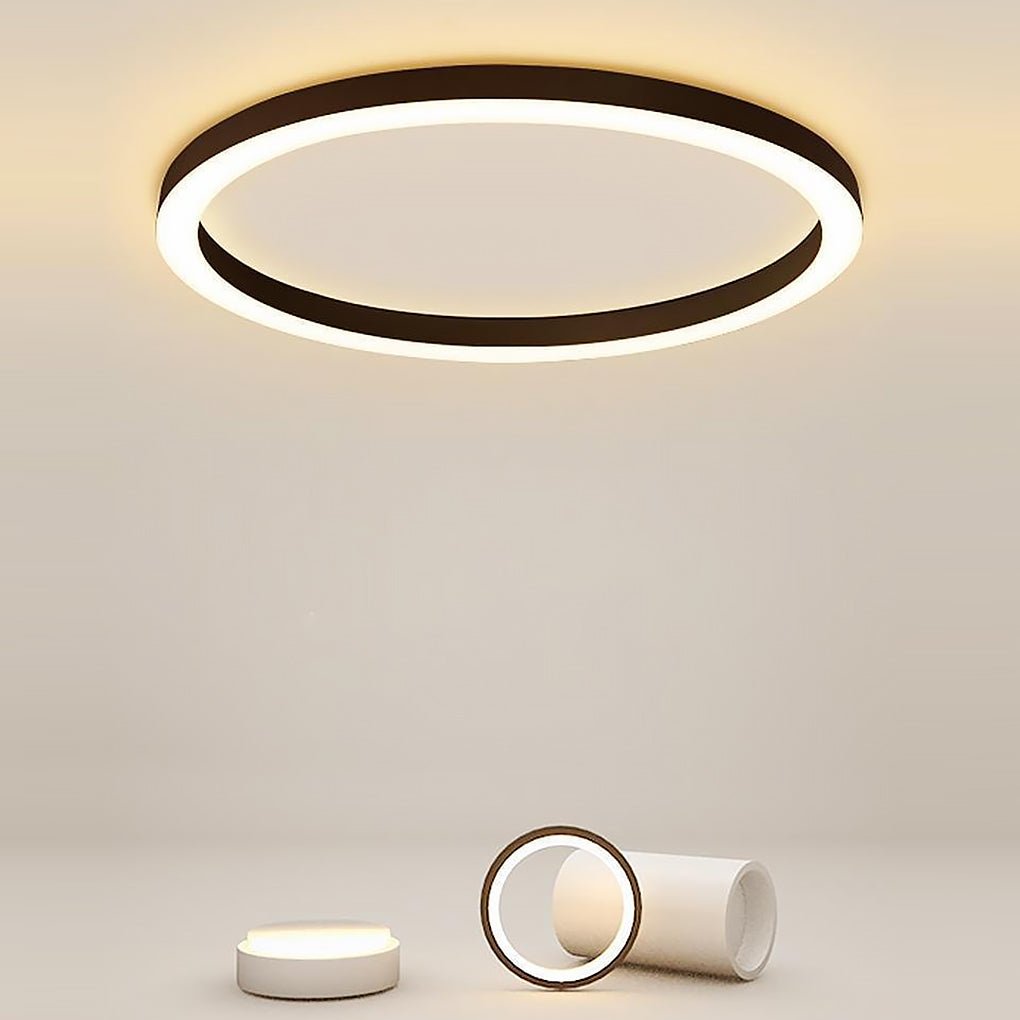 16" Modern Circle Flush Mount LED Ceiling Light with Remote