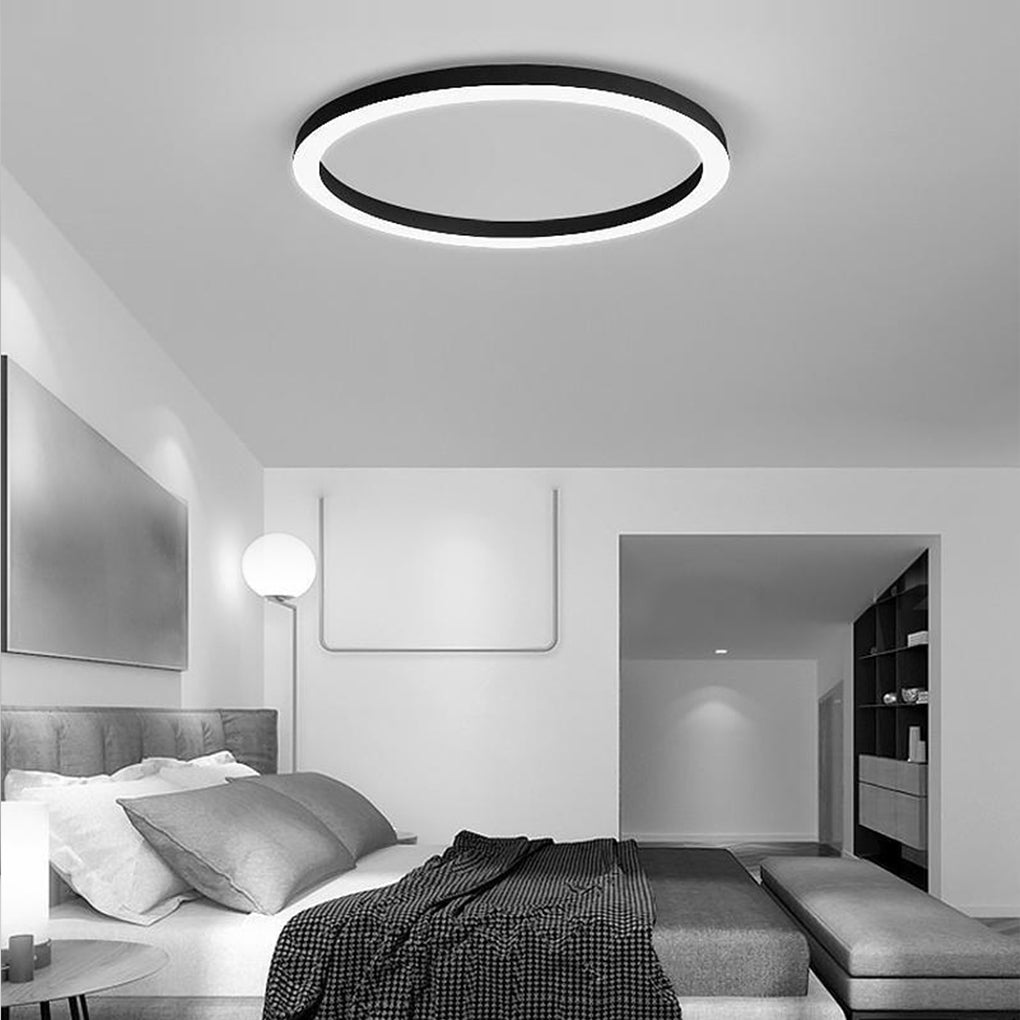 16" Modern Circle Flush Mount LED Ceiling Light with Remote