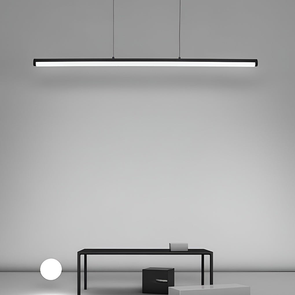 16" Modern Black Linear Pendant Light with Integrated LED