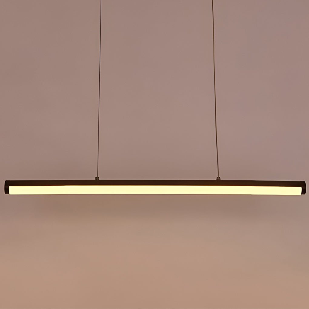 16" Modern Black Linear Pendant Light with Integrated LED