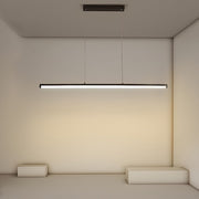 16" Modern Black Linear Pendant Light with Integrated LED