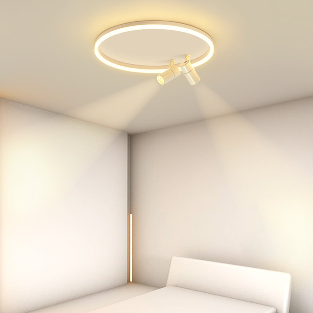 16" Dimmable Flush Mount Light with Adjustable Spotlights