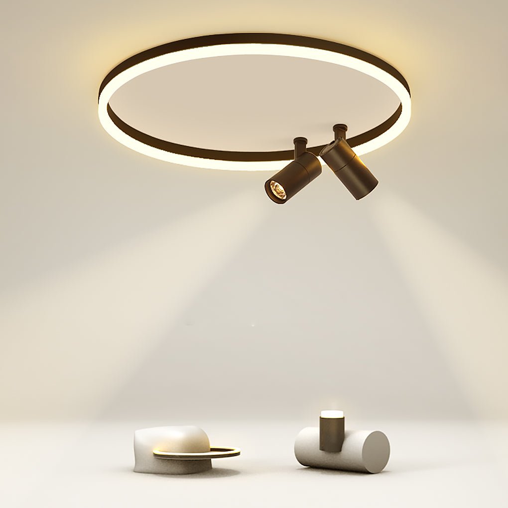 16" Dimmable Flush Mount Light with Adjustable Spotlights