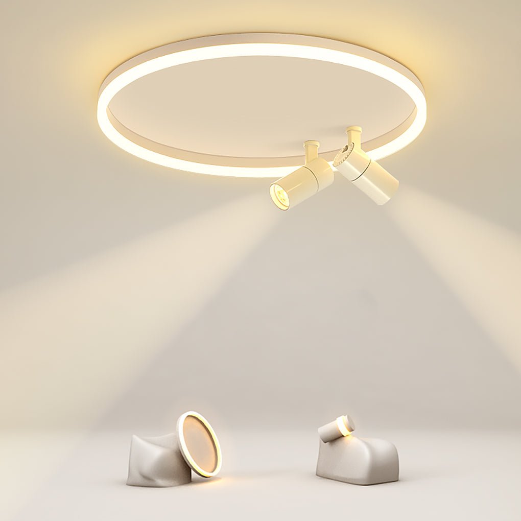 16" Dimmable Flush Mount Light with Adjustable Spotlights