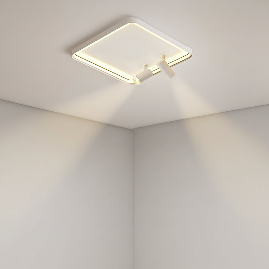 16" Square Flush Mount LED Light with Adjustable Spotlights