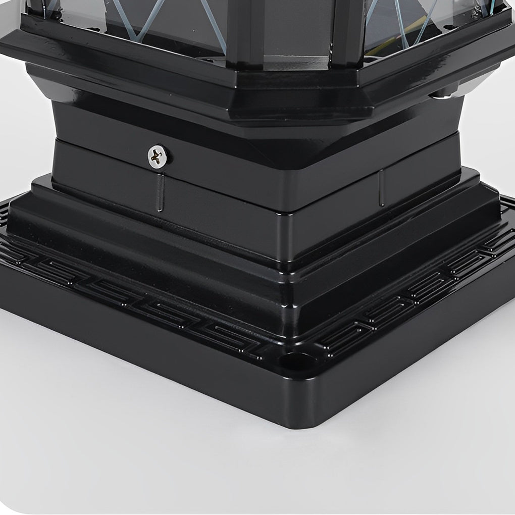 Modern Solar & Hardwired Outdoor Post Light - Aluminum & Glass