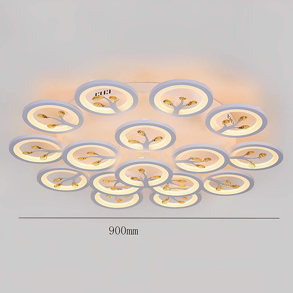 16-Light Flower Dimmable LED Flush Mount Ceiling Light White