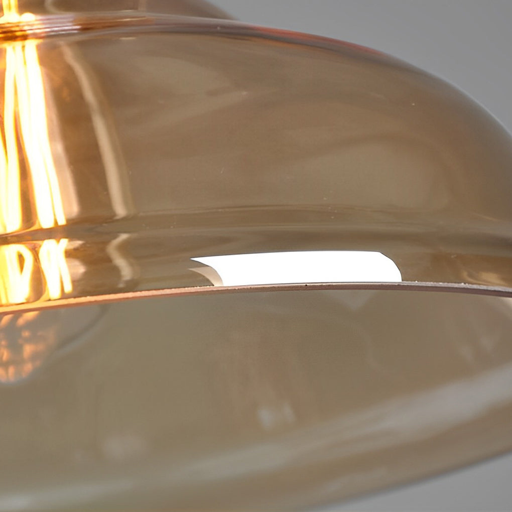 Smoke Gray Glass Industrial Pendant Light – Modern Minimalist
