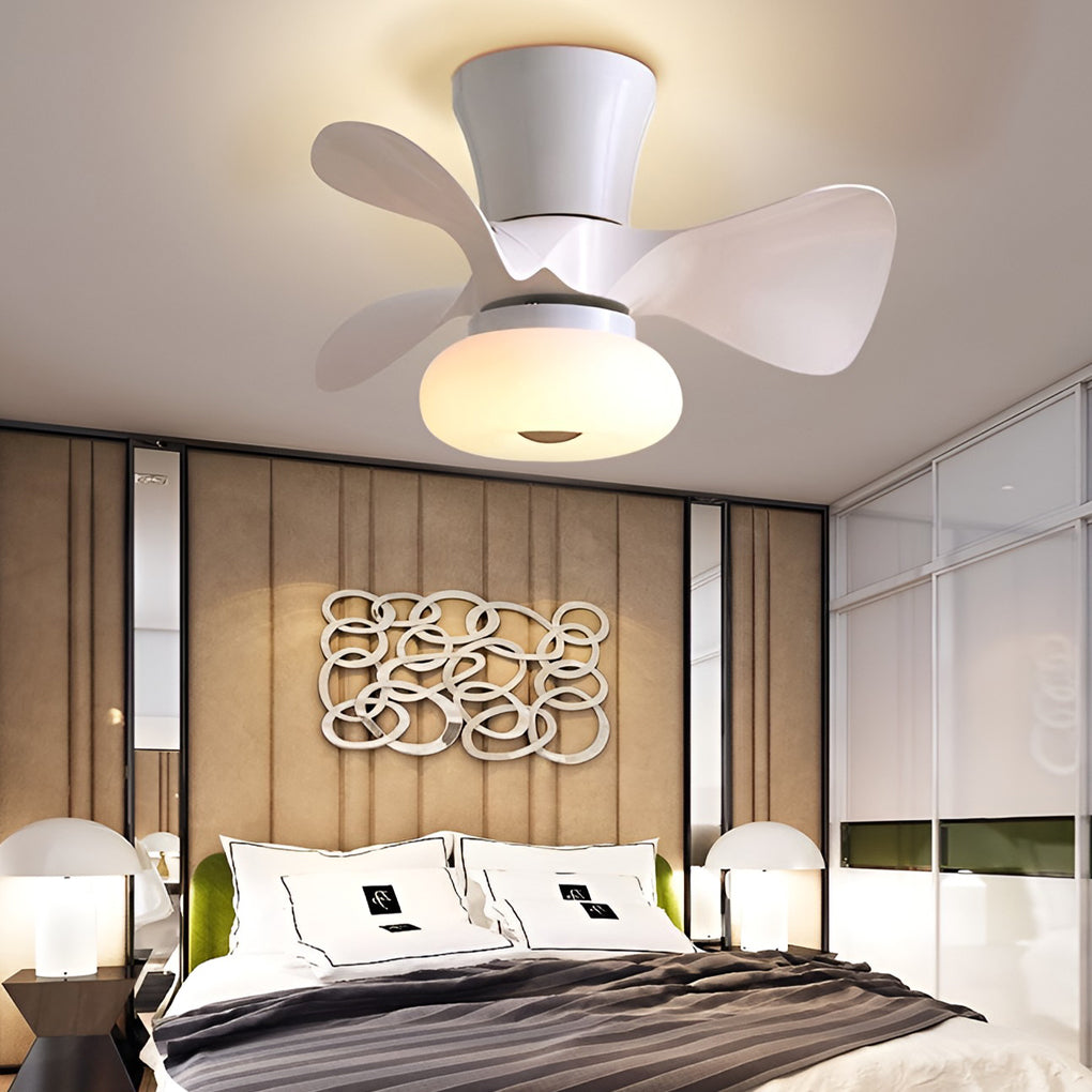 Modern LED Ceiling Fan Light with Remote & 3-Step Dimming