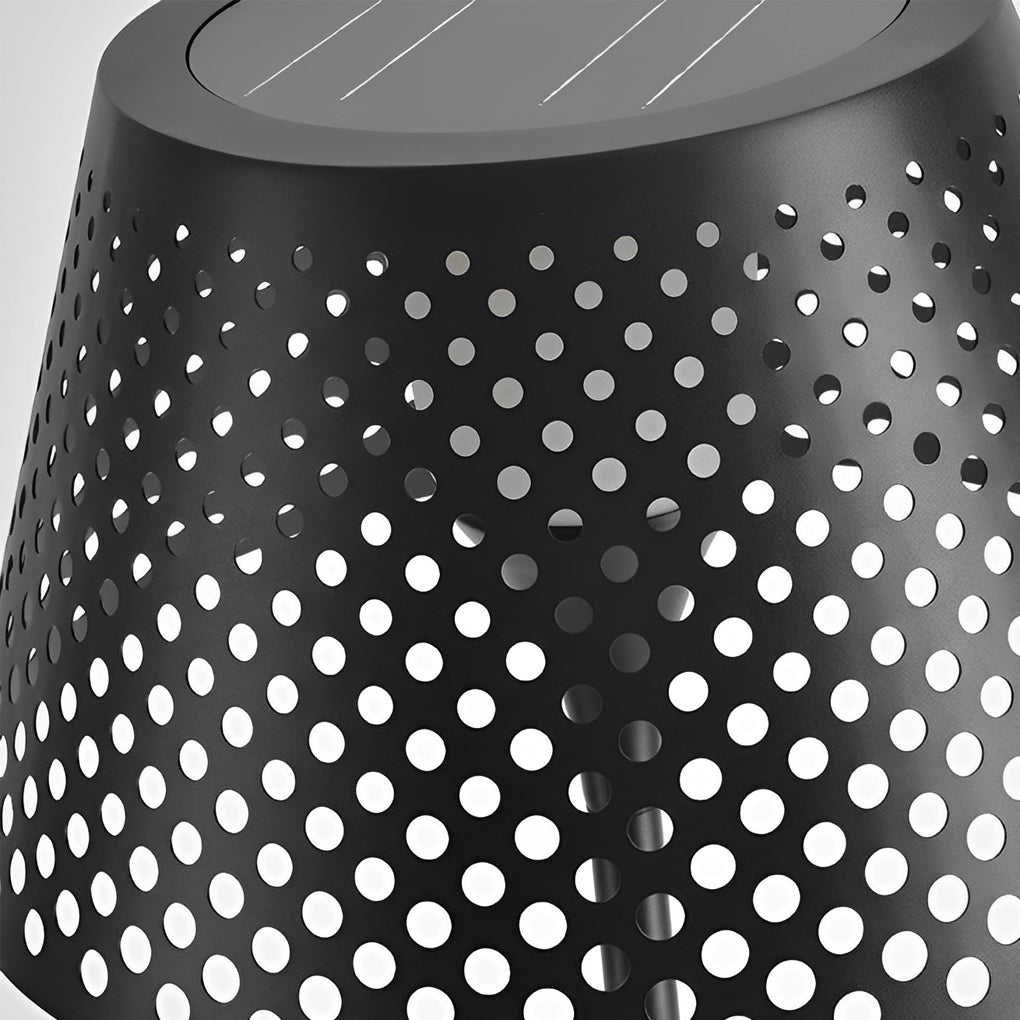 Modern Mesh Solar Outdoor Floor Lamp - Stainless Steel