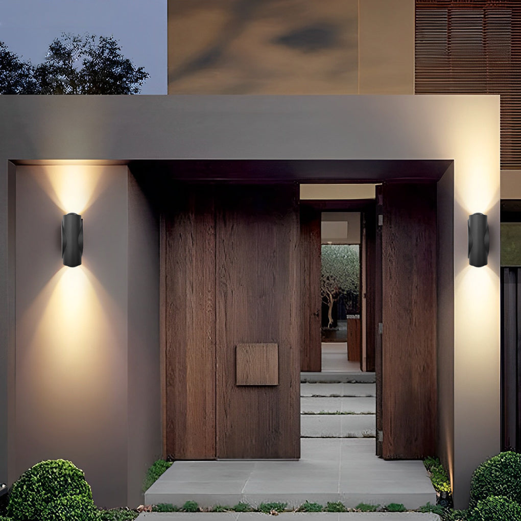 Modern Black LED Outdoor Wall Light Waterproof Up Down Washer Lamp