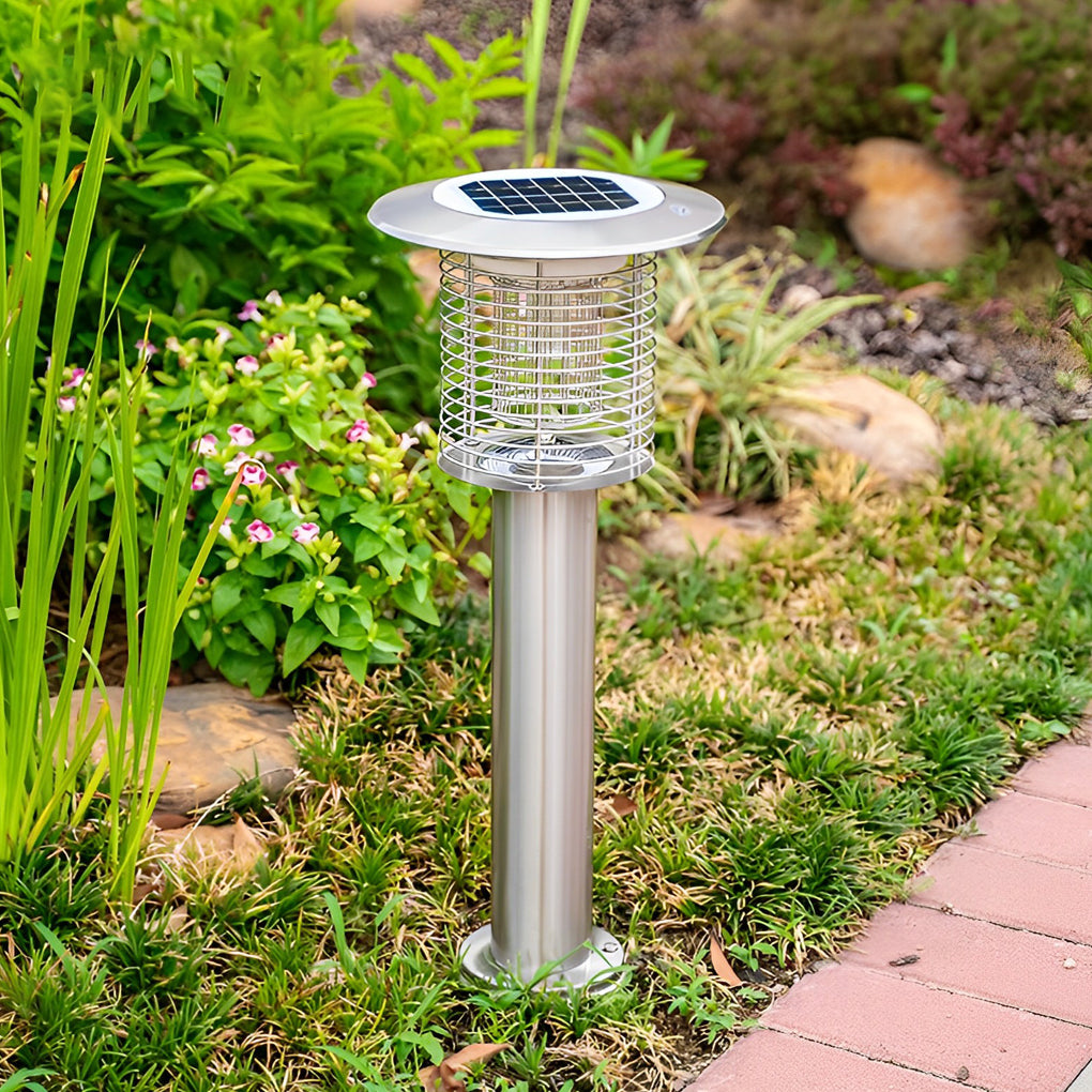 Solar Mosquito Killer Lamp Outdoor Garden Light LED Stainless Steel