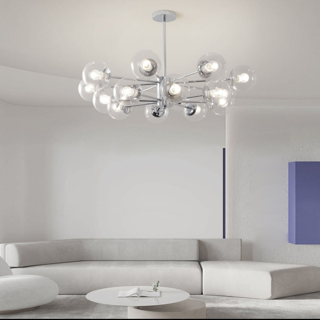 Modern Glass Molecular Chandelier with 3-Step Dimming