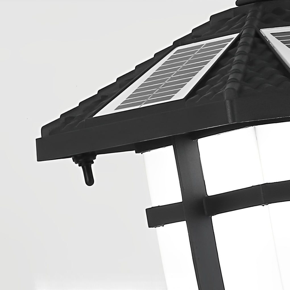 Modern Solar LED Bollard Light with Asian-Inspired Design