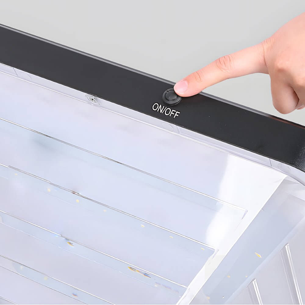 Modern Square Solar LED Outdoor Post Light - 17.9" Black Aluminum