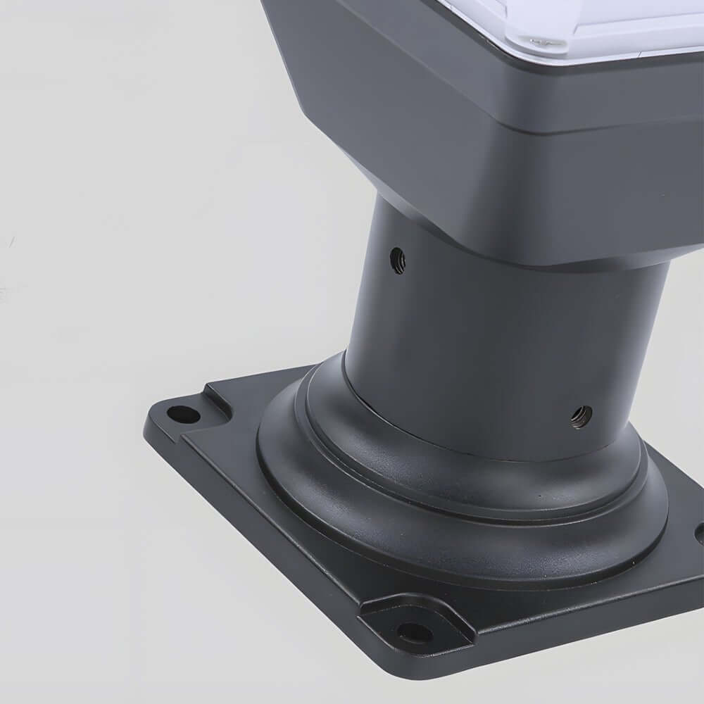 Modern Square Solar LED Outdoor Post Light - 17.9" Black Aluminum