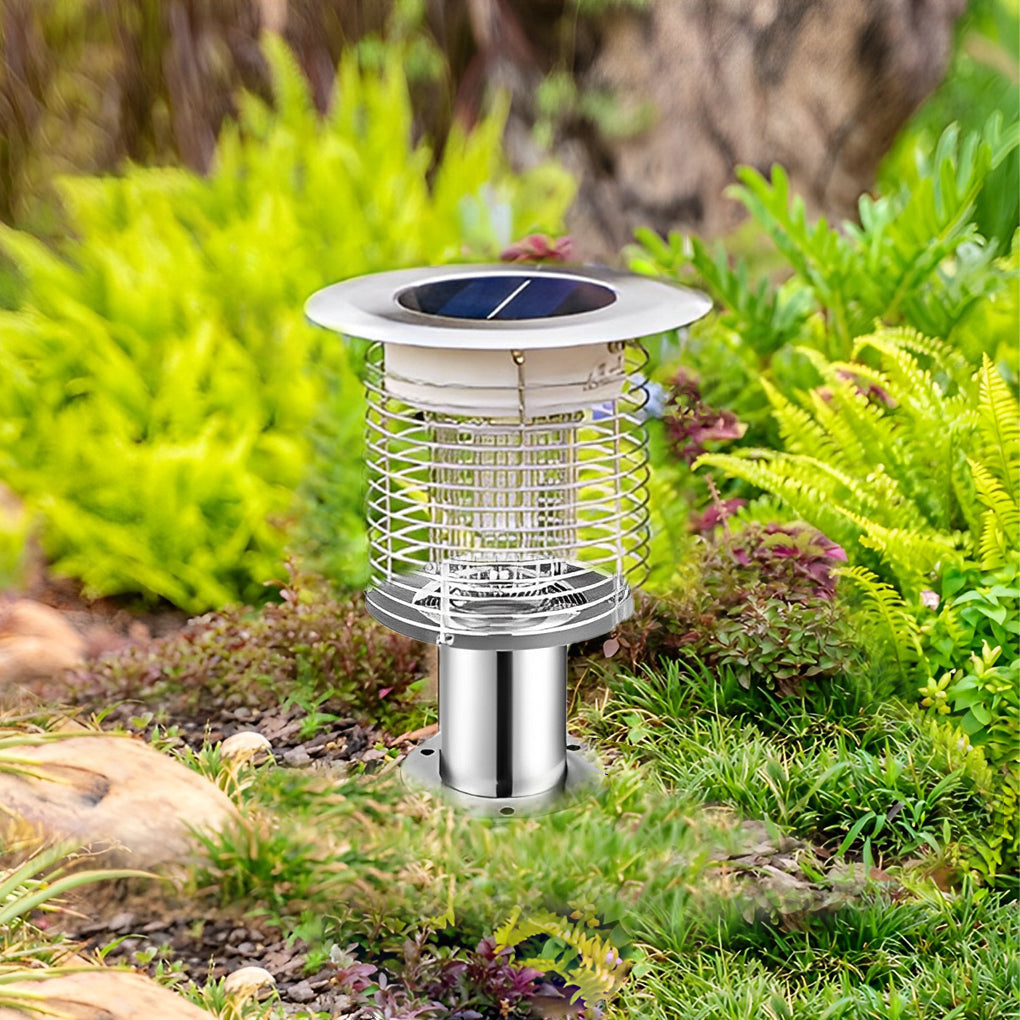 Solar Mosquito Killer Lamp Outdoor Garden Light LED Stainless Steel