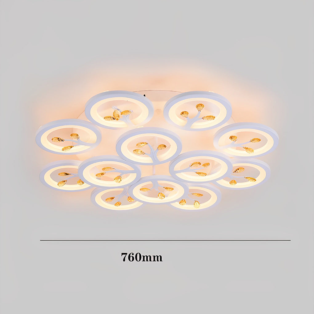 16-Light Flower Dimmable LED Flush Mount Ceiling Light White