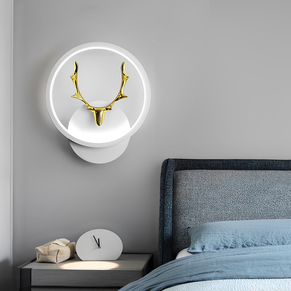 Modern Antler Wall Sconce LED Bedside Lamp Iron Aluminum