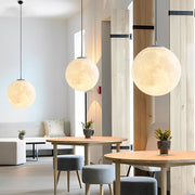 3D Moon Pendant Light Modern Nordic Spherical Hanging Lamp