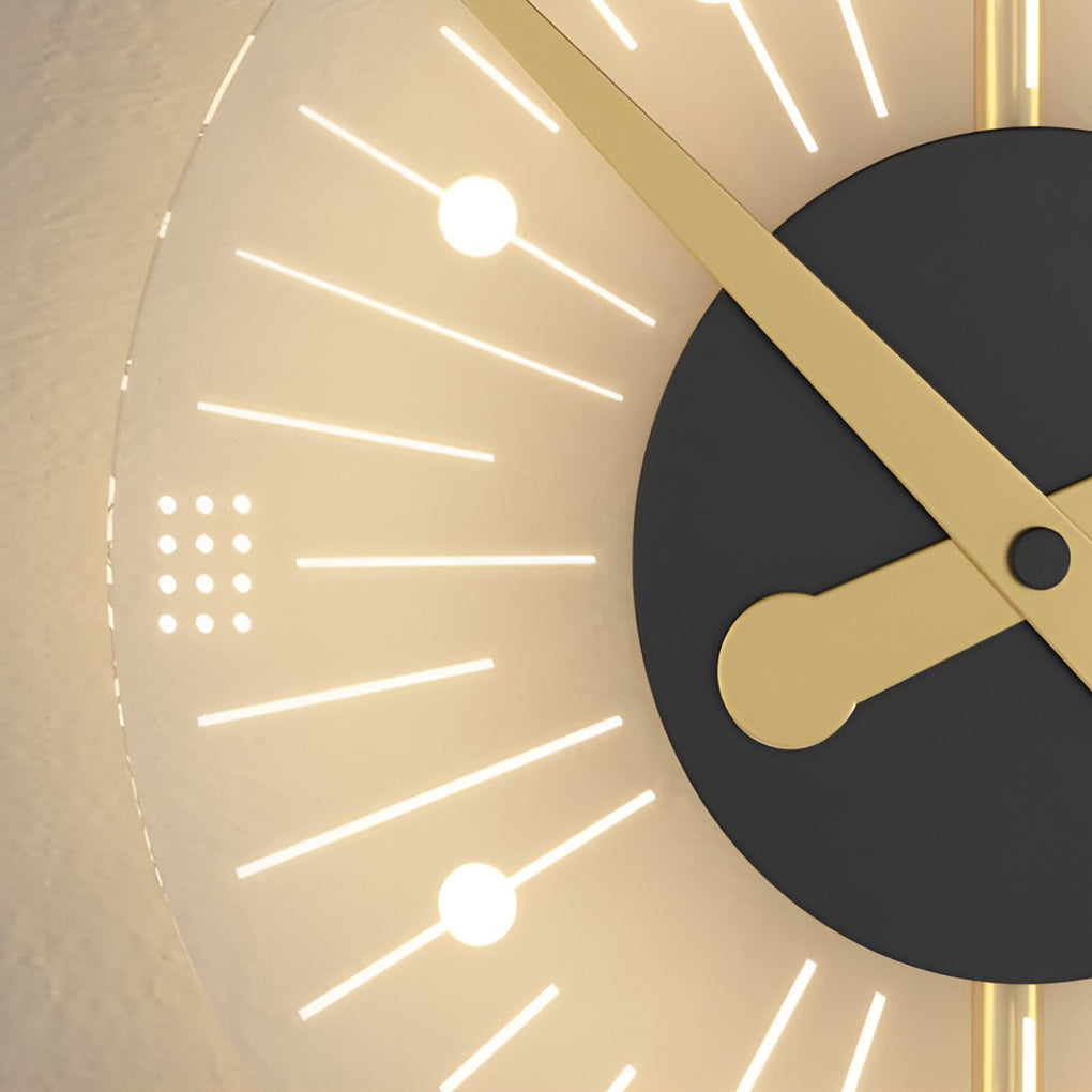 Modern Clock-Shaped LED Wall Sconce - Aluminum & Iron Finish
