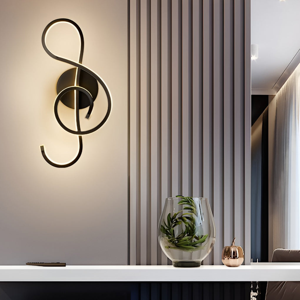 Musical Note LED Wall Sconce - Modern Electroplated Aluminum